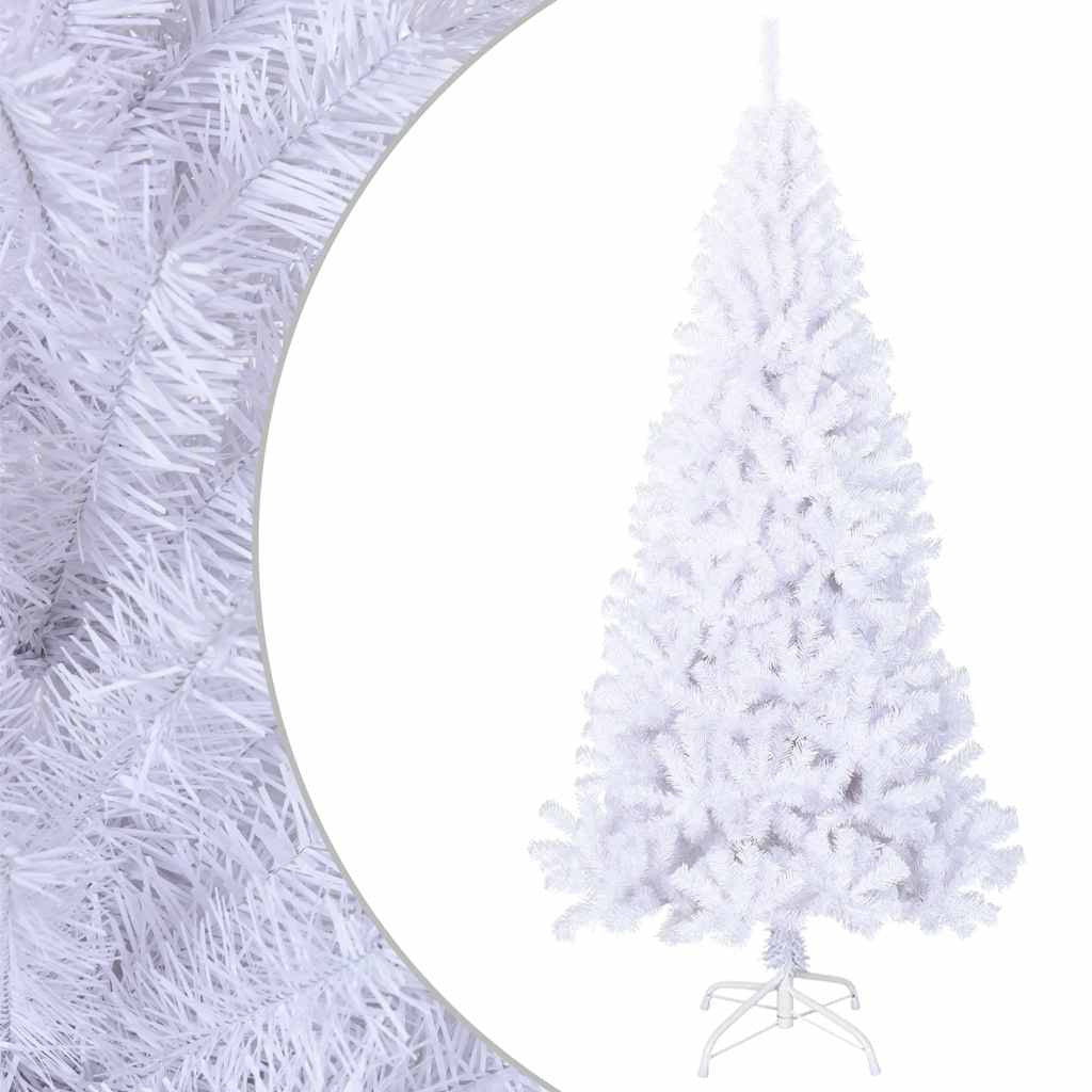 Vidaxl Árbol De Navidad Artificial Con Ramas Gruesas Pvc Blanco 210 Cm_0