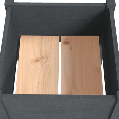 Jardinera De Madera Maciza De Pino Gris 40x40x70 Cm_4