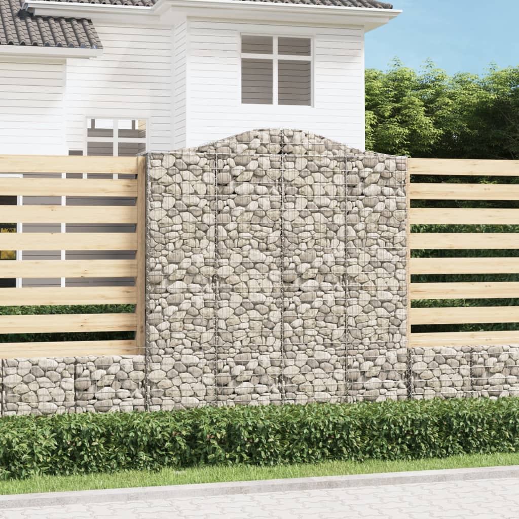 Cestas De Gaviones 2 Uds Forma De Arco Hierro 200x30x220/240 Cm_1