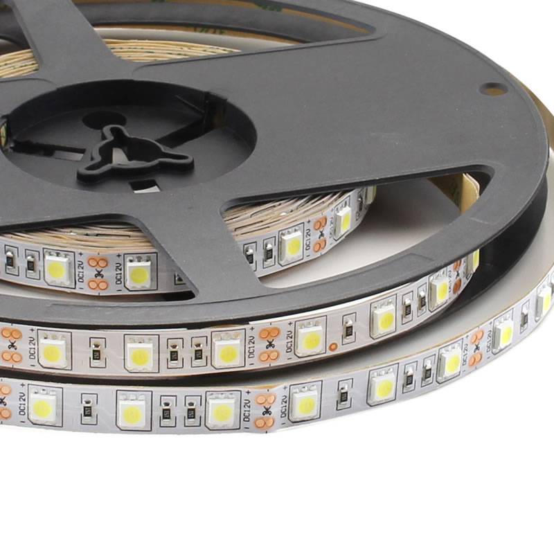 Tira Led Monocolor Hq Smd5050, Dc12v, 5m (60 Led/m), 72w, Ip20, Blanco Frío_0