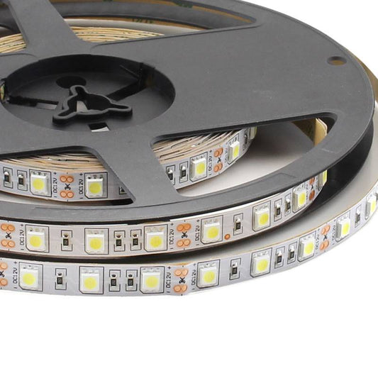 Tira Led Monocolor Hq Smd5050, Dc12v, 5m (60 Led/m), 72w, Ip20, Blanco Cálido_0