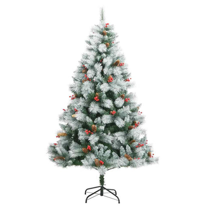 Vidaxl Árbol De Navidad Artificial Con Bisagras 300 Led Y Bolas 210 Cm_4