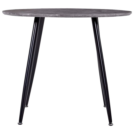 Mesa De Comedor Mdf Gris Hormigón Y Negro 90x73,5 Cm_0