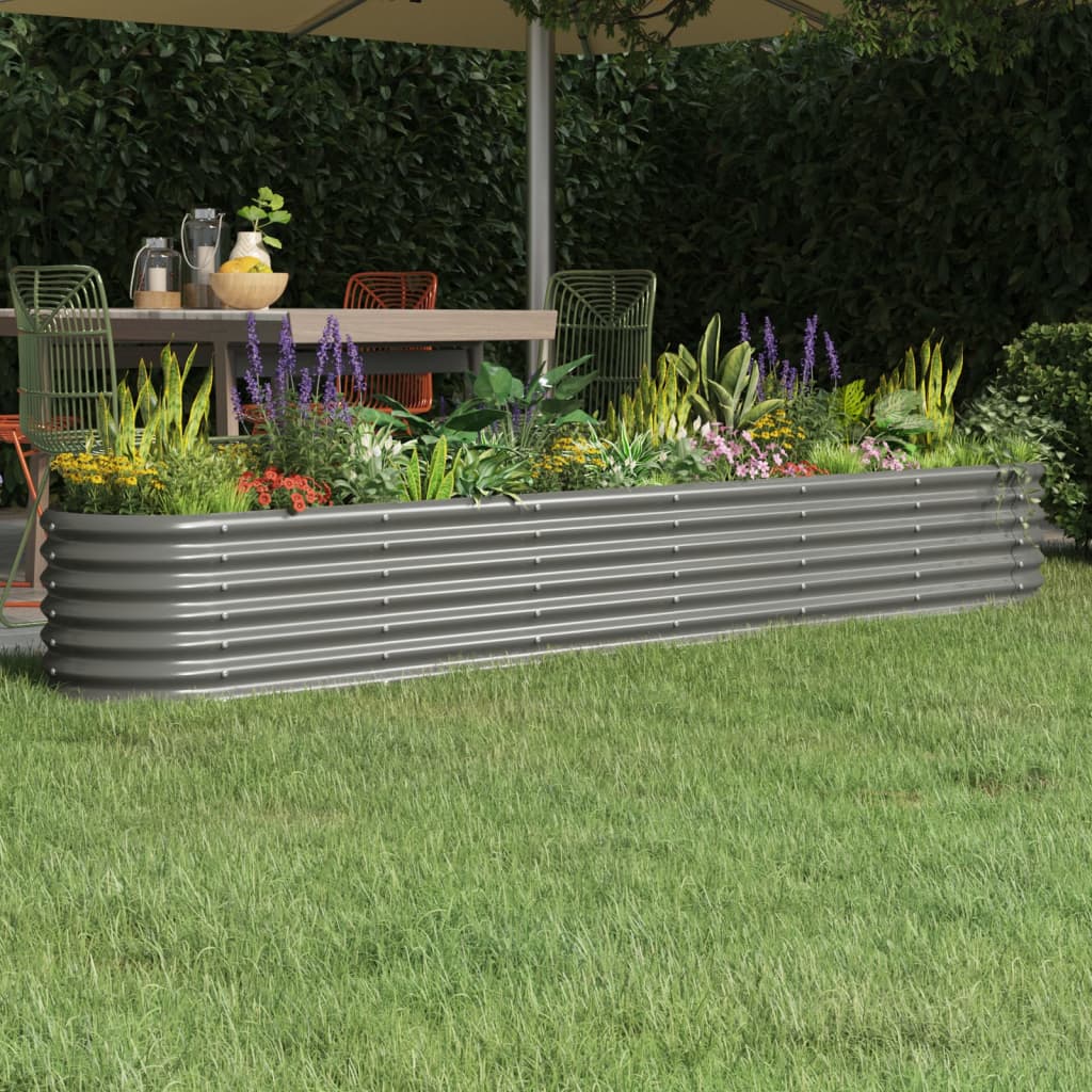 Jardinera Arriate Acero Galvanizado Gris 260x40x36 Cm_1