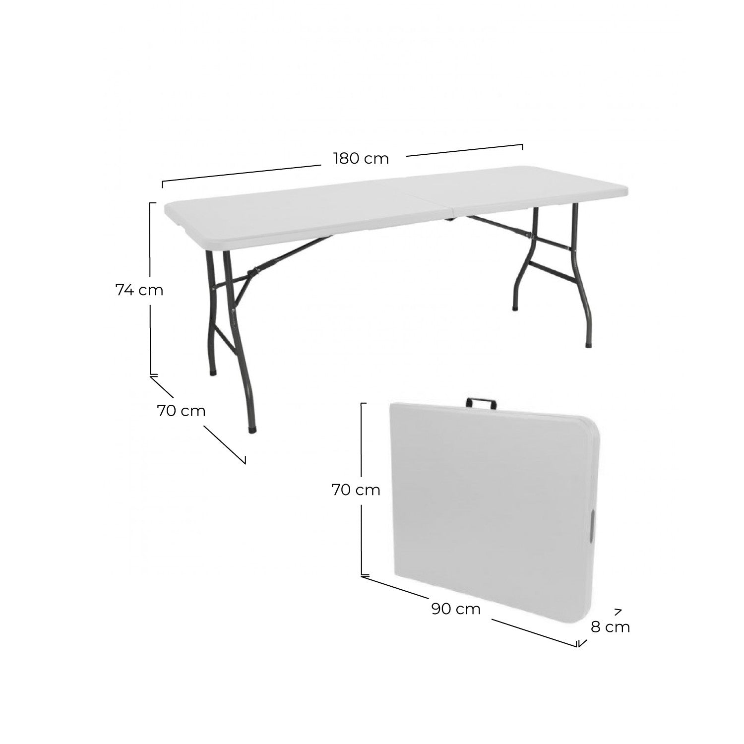 Mesa Plegable 180cm Rectangular Catering O91_5