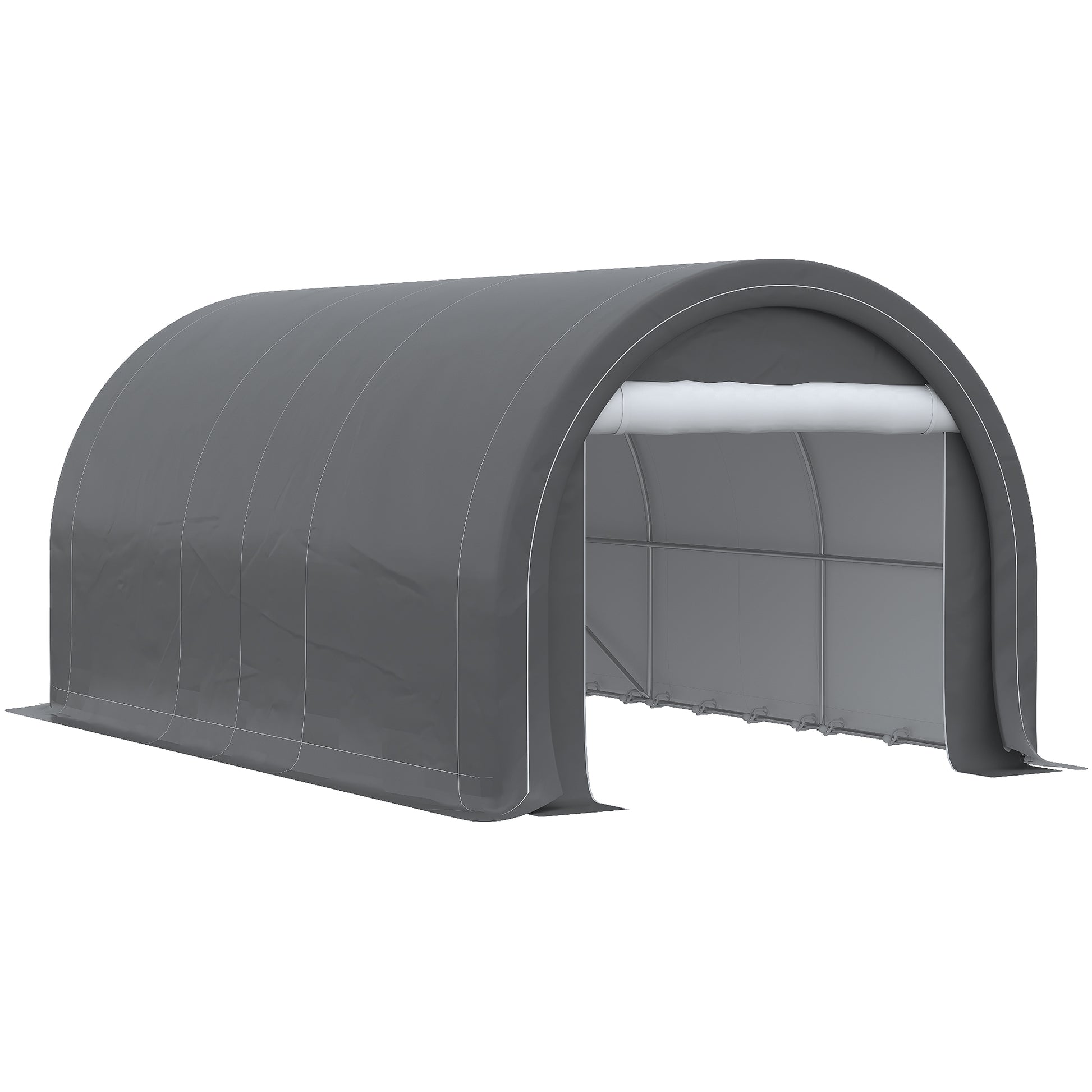 Outsunny Garaje Exterior Para Coche 5x3 M Carpa Garaje Para Coche Gris_0