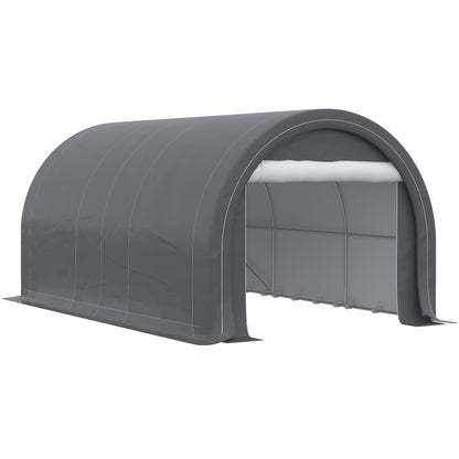 Outsunny Garaje Exterior Para Coche 5x3 M Carpa Garaje Para Coche Gris_0