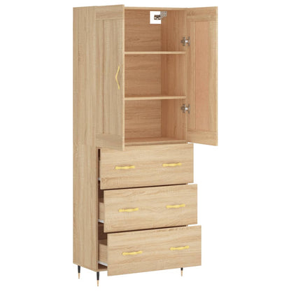 Aparador Alto Madera Contrachapada Color Roble 69,5x34x180 Cm_3
