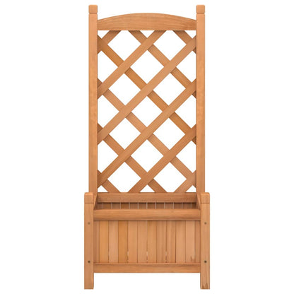 Jardinera Con Enrejado Marrón 40x30x90 Cm Madera Maciza De Abeto_3