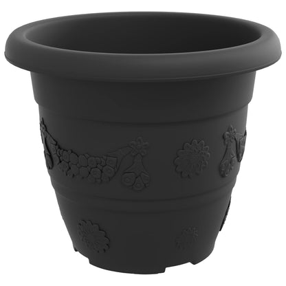 Macetas 24 Uds. Negro Ø 22 X 18 Cm Plástico_5