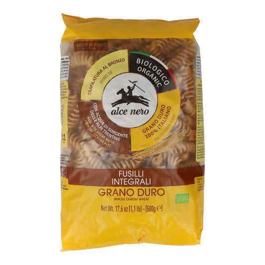 Fusilli biológico de trigo duro integral Alce Nero 500 g