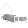 Vidaxl Estrado de cama de criança em madeira de pinho branco 90x200cm