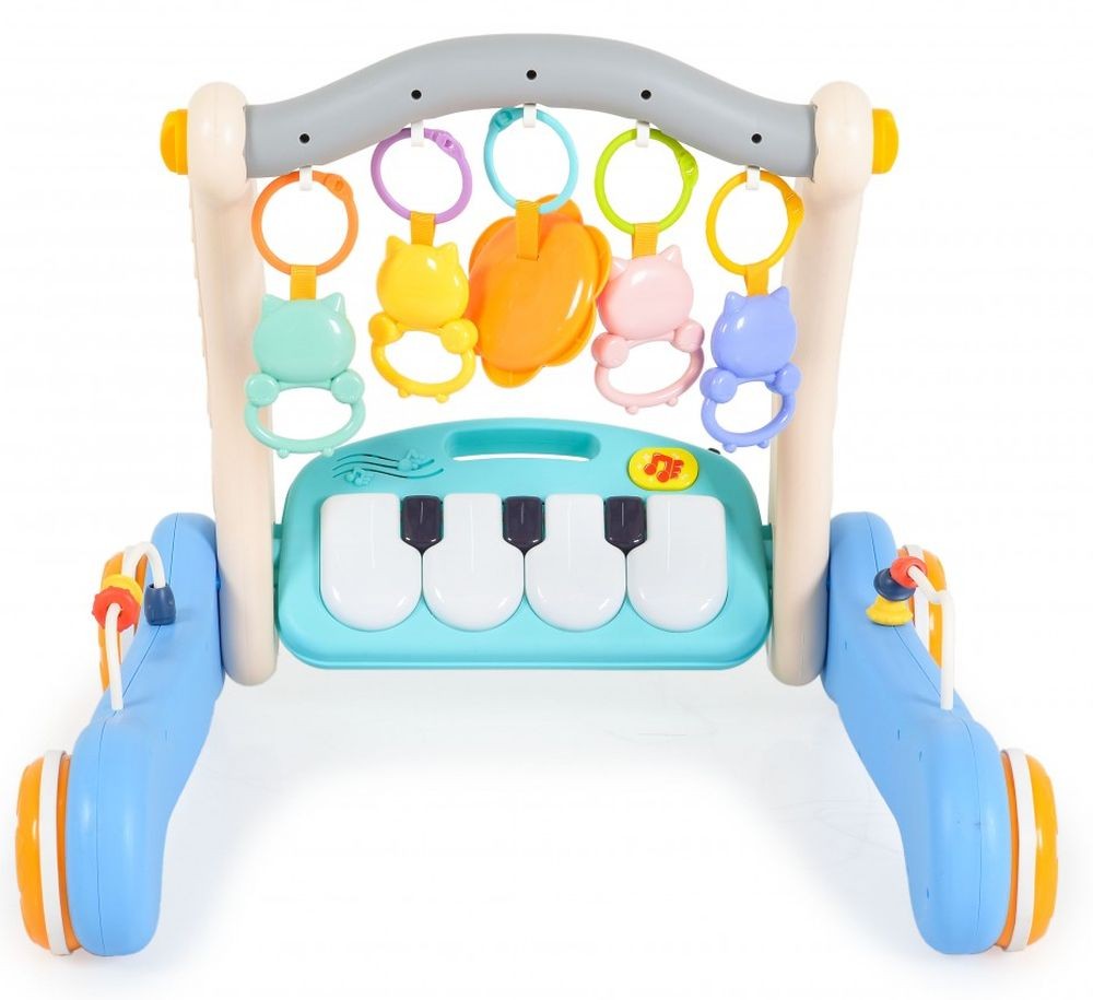 Andador 2 En 1 Y Tapete De Juego Piano He0637 Blue_1
