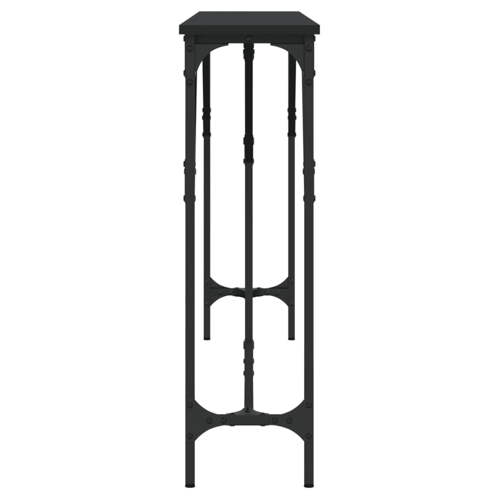 Mesa Consola Madera De Ingeniería Negro 180x23x75 Cm_3