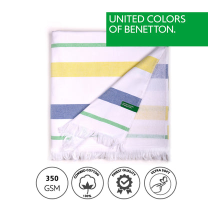 Hamman 80x165cm 350gsm 100%algodon Azul/amarillo Casa Benetton