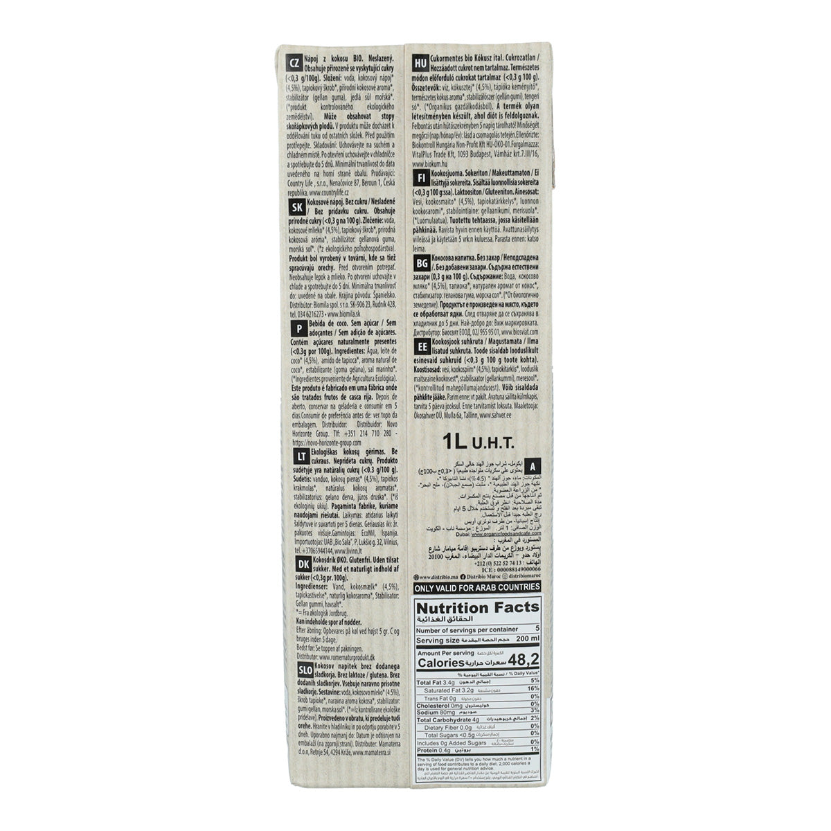 Bebida Vegetal de Coco Ecomil BIO Classic Nature 1 L