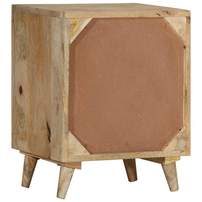Mesita De Noche De Madera Maciza De Mango 40x30x50 Cm_2