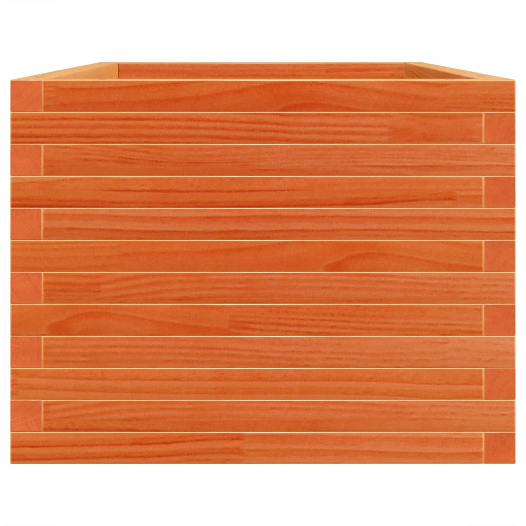 Jardinera De Madera Maciza Pino Marrón Cera 90x60x46 Cm_5