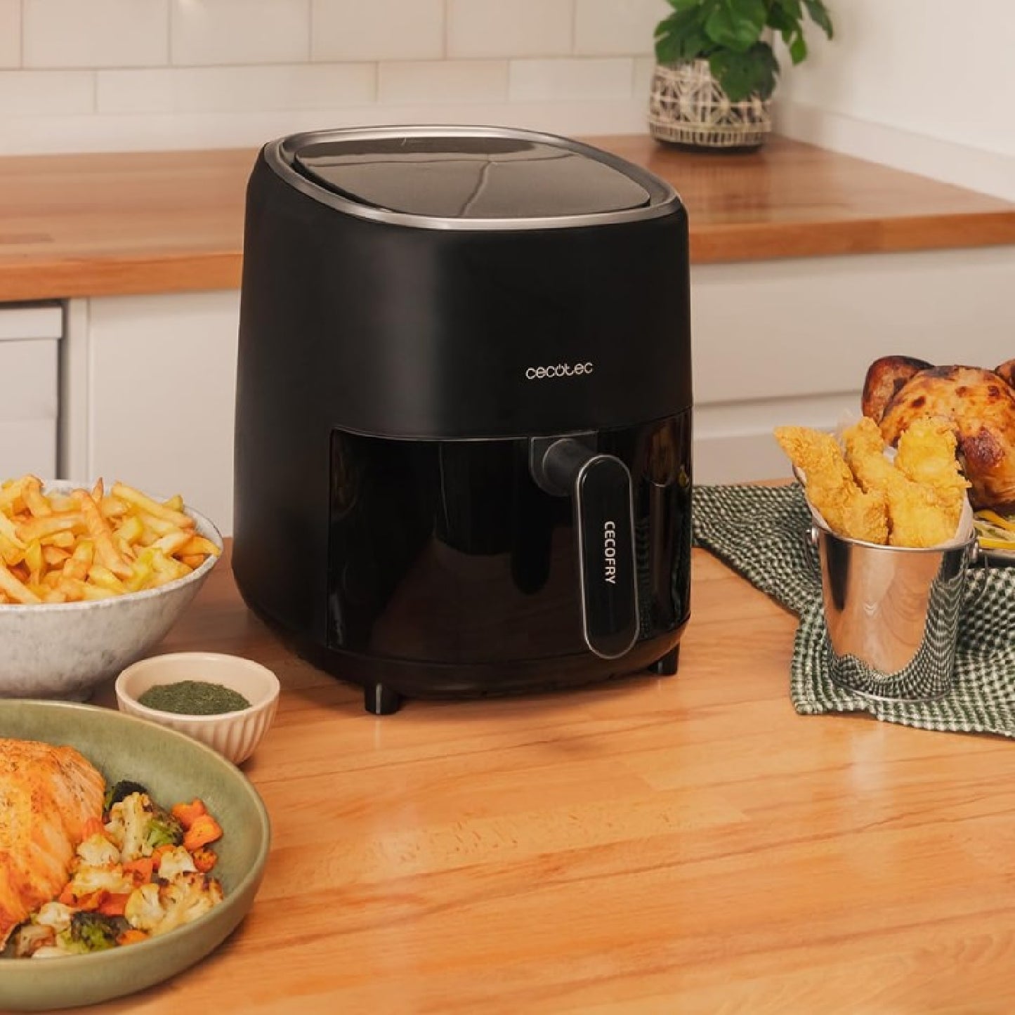 Freidora De Aire Sin Aceite De 3,5 L Cecofry Fantastik 3500, Air Fryer 1200 W, Digital, Táctil, Tecnología Perfectcook, Diseño Moderno Y Compacto, 9_4