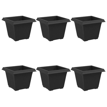 Maceta Cuadrada Para Flores 6 Pcs Negro 33 X 33 X 26 Cm_0