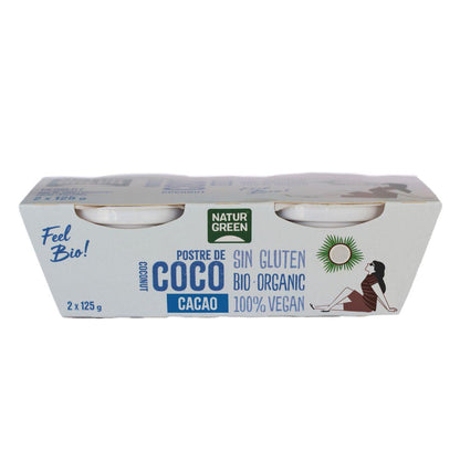 Sobremesa de Coco e Cacau Naturgreen, 2 x 125 g