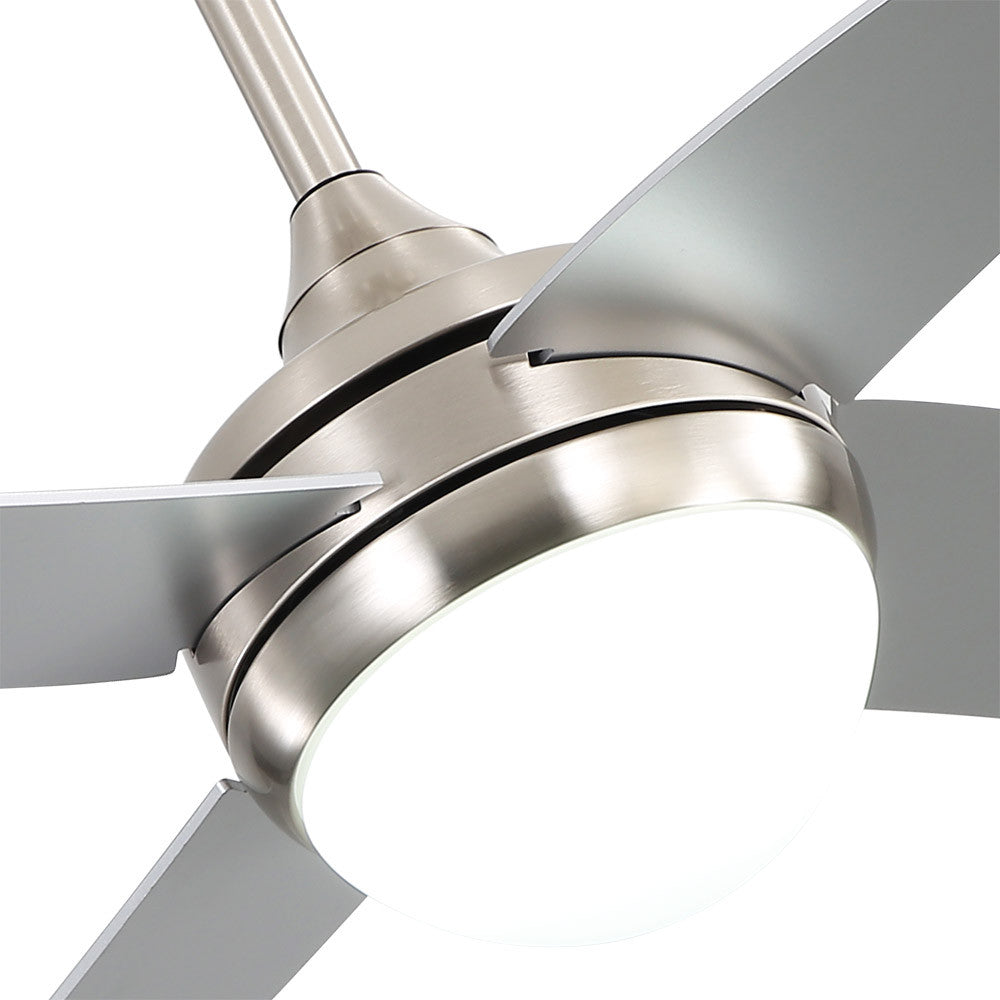 Ventilador 2xe27 Dc Klod Niquel/plata 4 Asp.6 Vel 117d C/remoto Y Temporizador_1