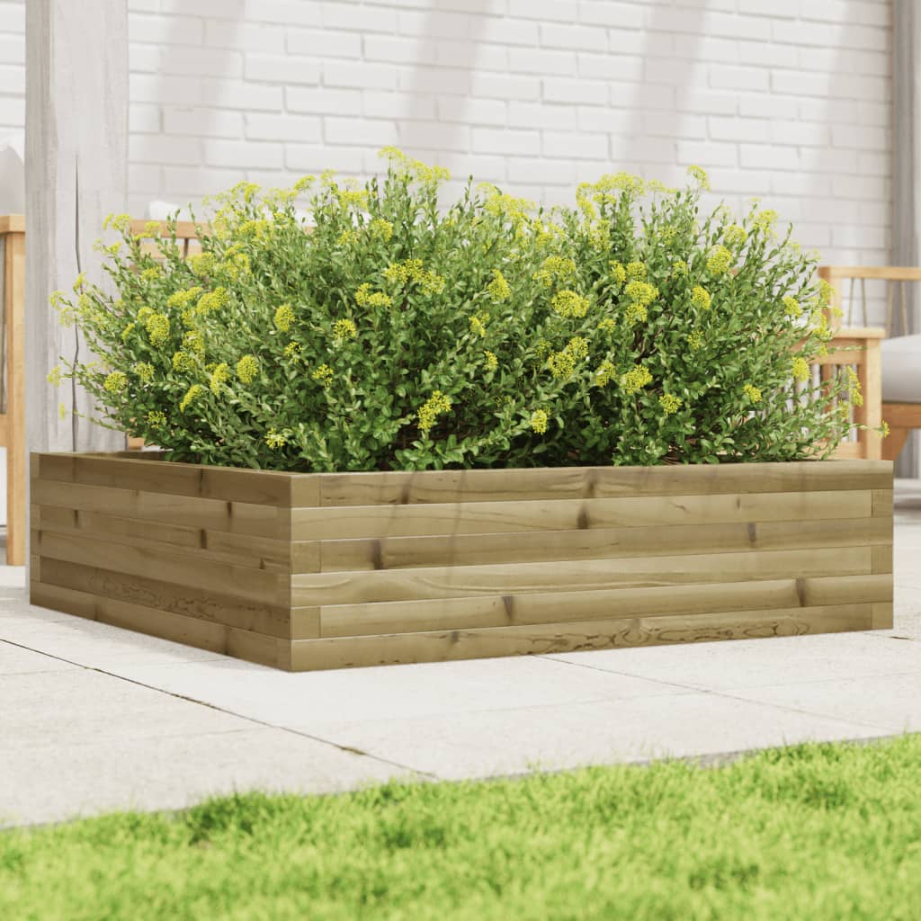 Jardinera De Madera De Pino Impregnada 90x90x23 Cm_1