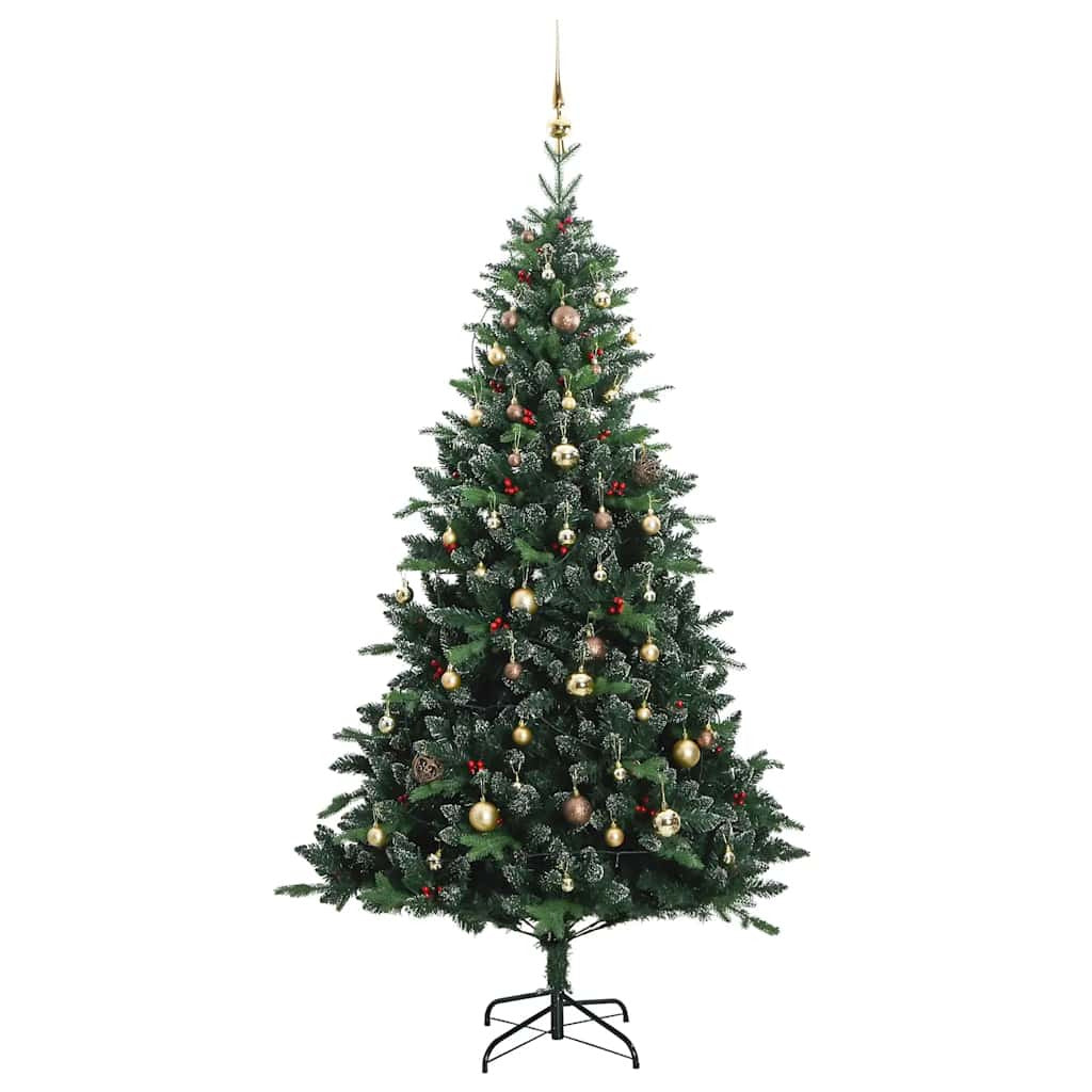Vidaxl Árbol De Navidad Artificial Con Bisagras 300 Led Y Bolas 180 Cm_3