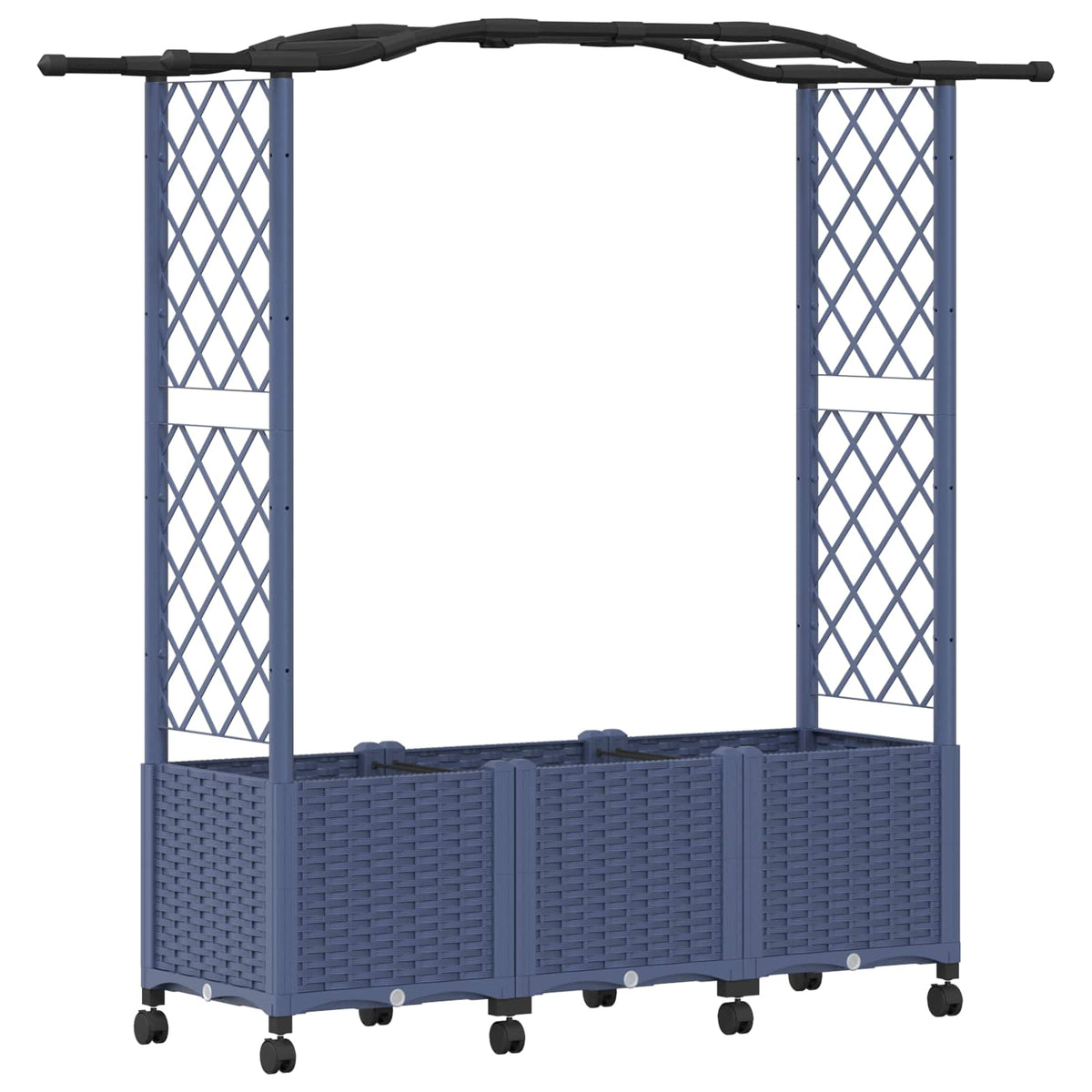 Cama Elevada Con Trellis Y Techo Gris 164 X 40 X 144 Cm Pp_0