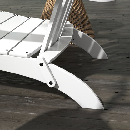 Outsunny Silla Adirondack De Madera Plegable Con Reposabrazos 68x81x93 Cm Blanco_3