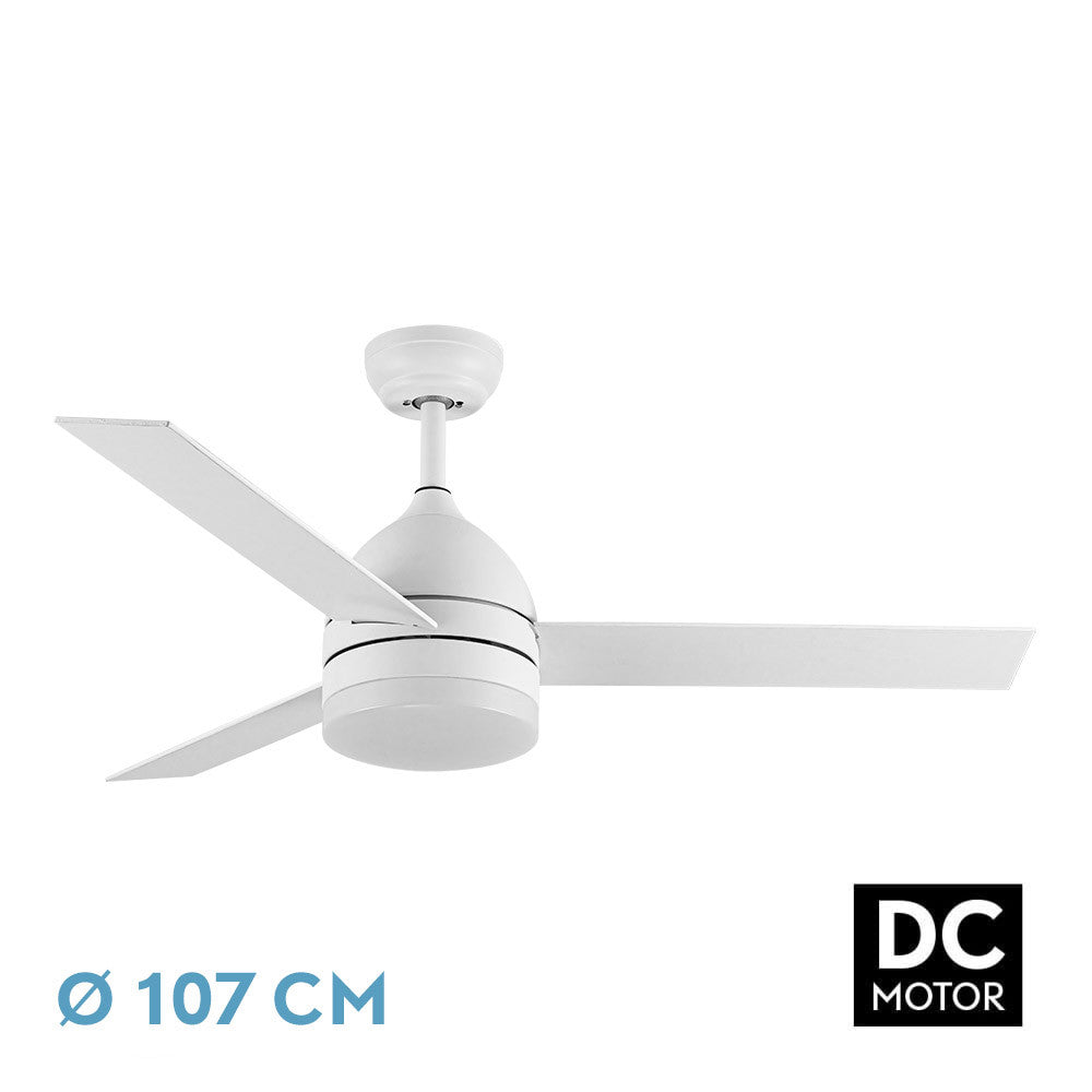 Ventilador Dc Legio 26w Blanco 3aspas Blanco/haya 107d 2950lm 3000-4000-6000k Remoto+memoria+temporizador_1