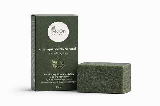 Champú Sólido para Cabello Graso con Aloe Vera, Arcilla Verde y Romero 80 g | M&On Naturals_0