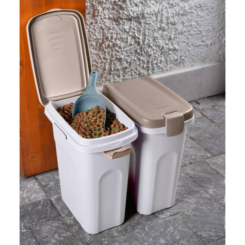 Kerbl Contenedor De Pienso De Mascotas Blanco Y Marrón 25l 39x24x51 Cm_5