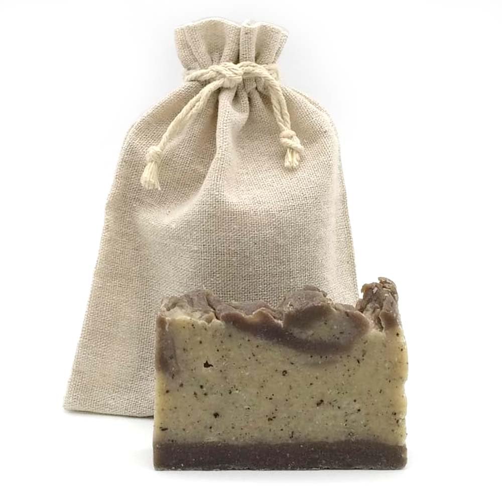 Jabón Natural Manteca Coco 90g En Bolsa Regalo De Yute - Nutre Y Suaviza La Piel Muy Seca Y Agrietada - Para Eczemas_1
