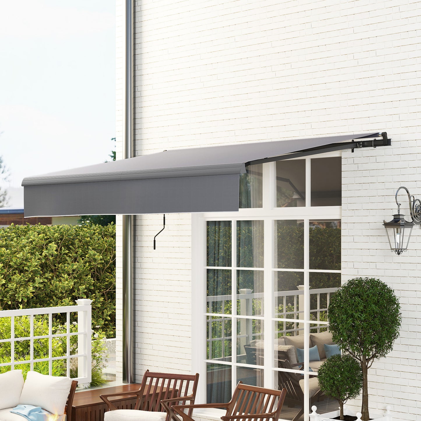 Outsunny Toldo Manual Retráctil 3x2 M Ajustable Con Manivela Protección Uv50+_3