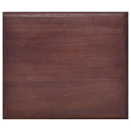 Mesita De Noche Clásica Madera Maciza Caoba Marrón 35x30x60 Cm_4