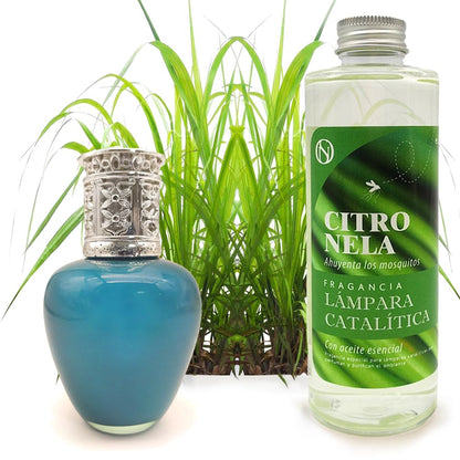 Lámpara Catalítica Aqua Marina + Fragancia Aroma Citronela 200ml - Elimina Olores, Perfuma Y Mejora La Calidad Del Aire_0