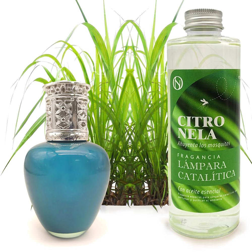 Lámpara Catalítica Aqua Marina + Fragancia Aroma Citronela 500ml - Elimina Olores, Perfuma Y Mejora La Calidad Del Aire_0