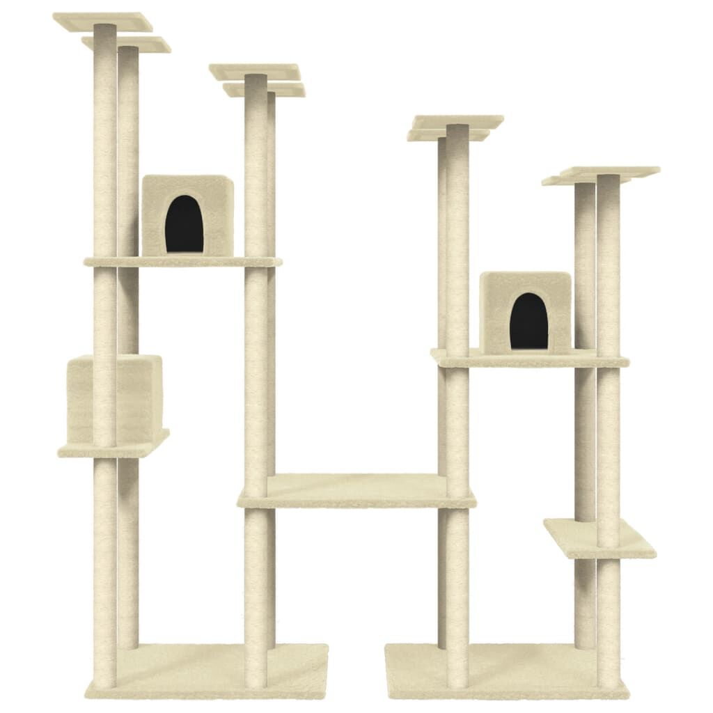 Vidaxl Rascador Para Gatos Con Postes De Sisal Color Crema 174 Cm_3