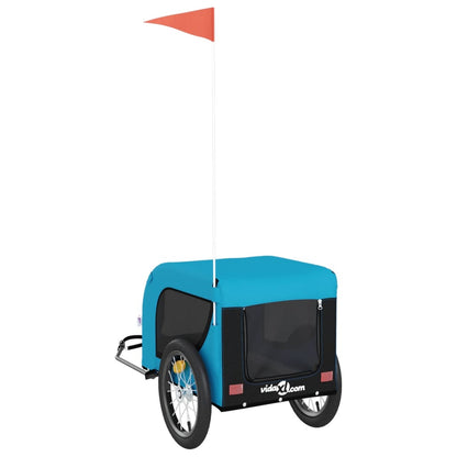 Remolque De Bicicleta Mascotas Hierro Tela Oxford Azul Negro_4