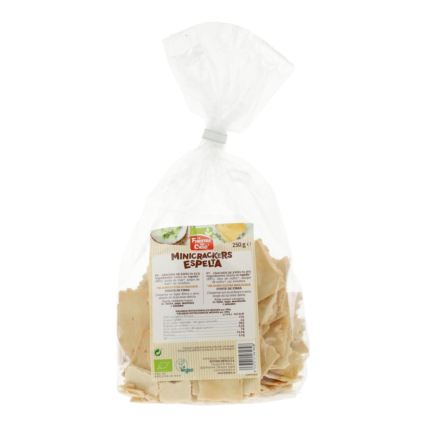 Mini bolachas 100% espelta La Finestra Sul Cielo 250 g
