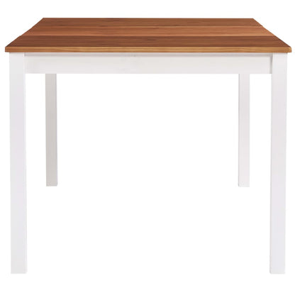 Mesa De Comedor De Madera De Pino Blanco Y Marrón 180x90x73 Cm_1