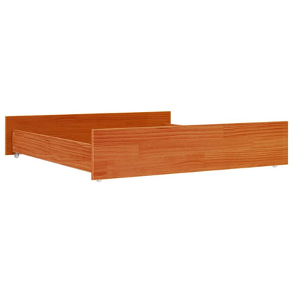 Cajones De Cama 2 Uds Madera Maciza De Pino Marrón Cera / Vetonek_4