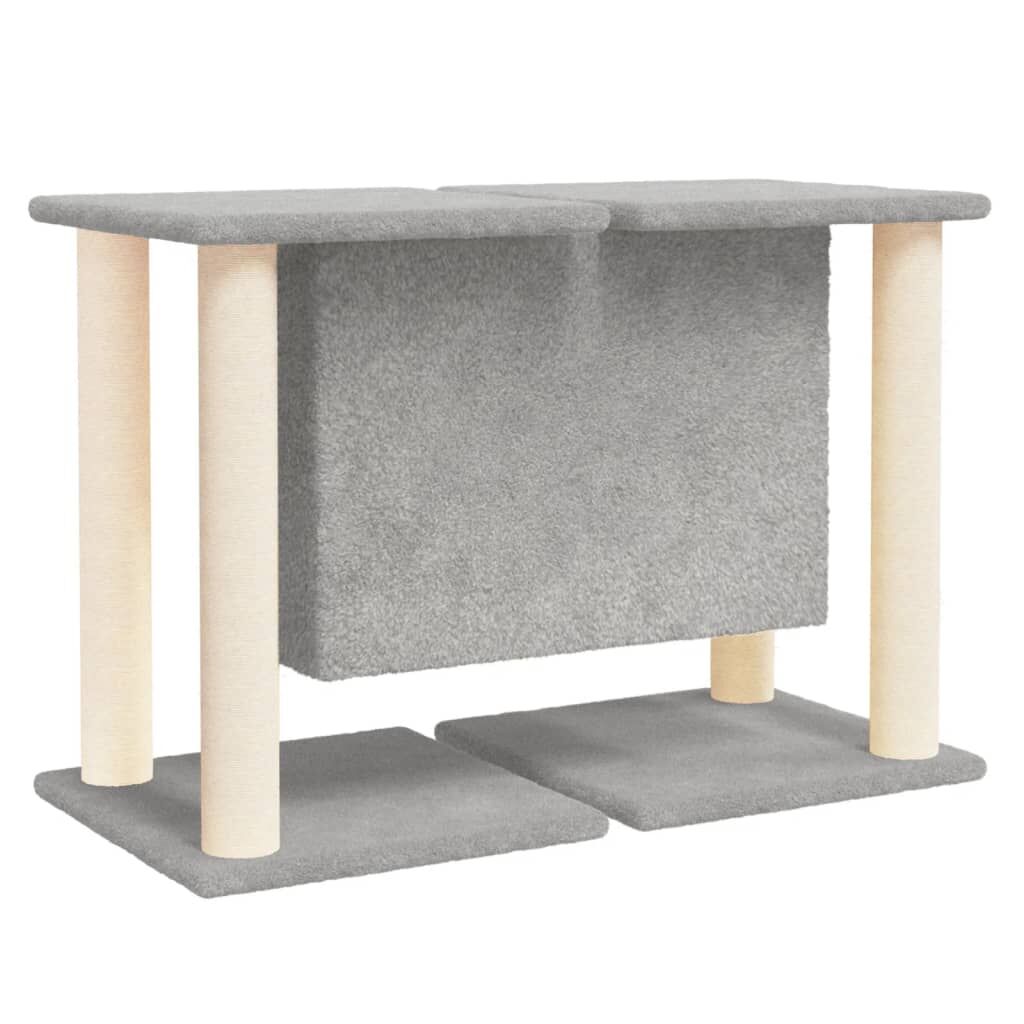 Vidaxl Rascador Para Gatos Con Postes De Sisal Gris Claro 190 Cm_4
