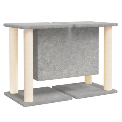 Vidaxl Rascador Para Gatos Con Postes De Sisal Gris Claro 190 Cm_4