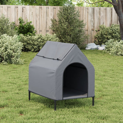 Casa Para Perros Tela Oxford Y Acero Gris Claro_2