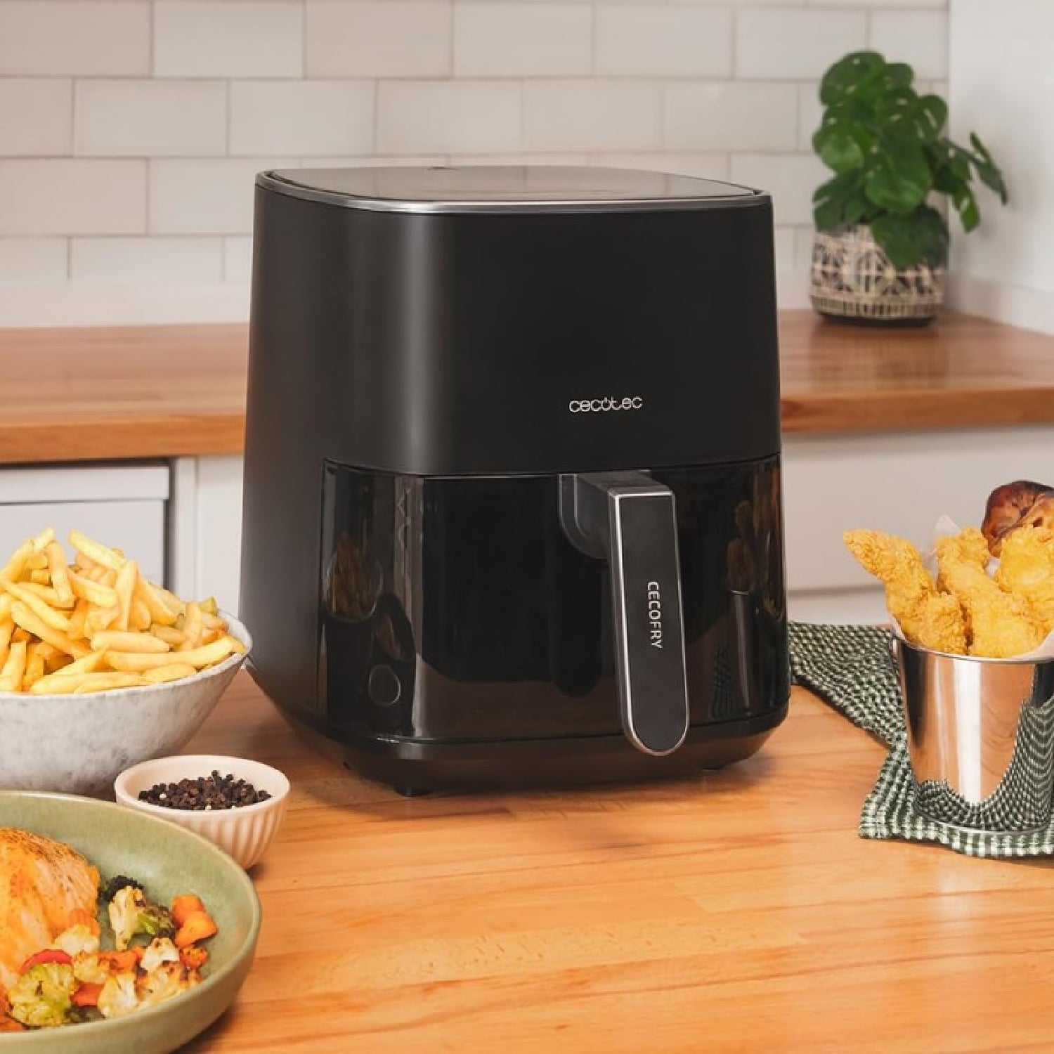 Freidora De Aire Sin Aceite De 5'5l Cecofry Fantastik 5500,1500w,tecnología Perfectcook, 9 Modos De Cocinado,táctil, Regulable 80-200grados C,cocina_4