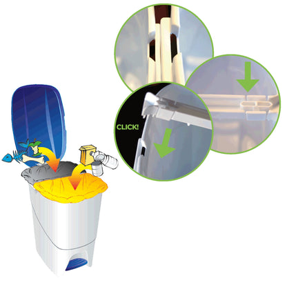 Pack Reciclaje Pedalbin Ecológico: 3 Contenedores De 25 Litros En Colores. Capacidad Total 75 Litros._5