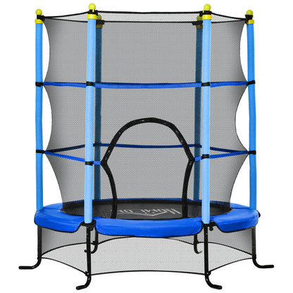 Homcom Trampolín Infantil Con Superficie De Salto Ø110 Cm Red De Seguridad Azul_0