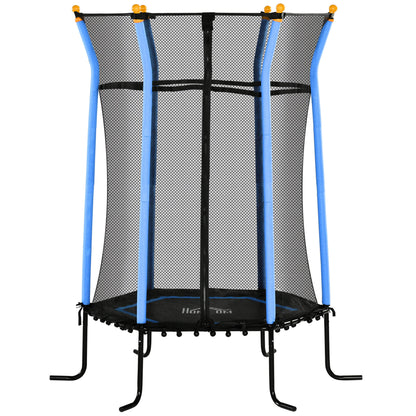 Homcom Cama Elástica Infantil De Jardín 122x111x190 Cm Carga 50 Kg Negro Y Azul_0